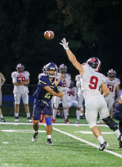 Jazziah Whitted fires a pass in the Sept. 27 game.