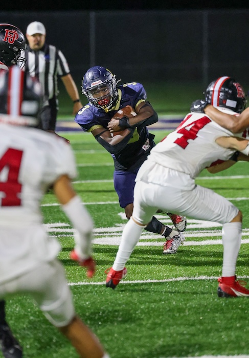 Beacon’s Cash Jackson looks for an opening.