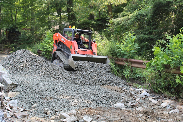 pushing gravel
