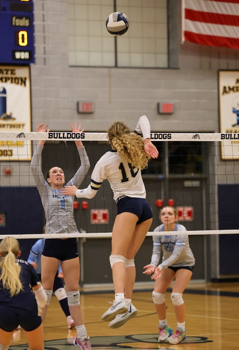 Lila Burke (18) had 23 kills in the win over Saugerties.