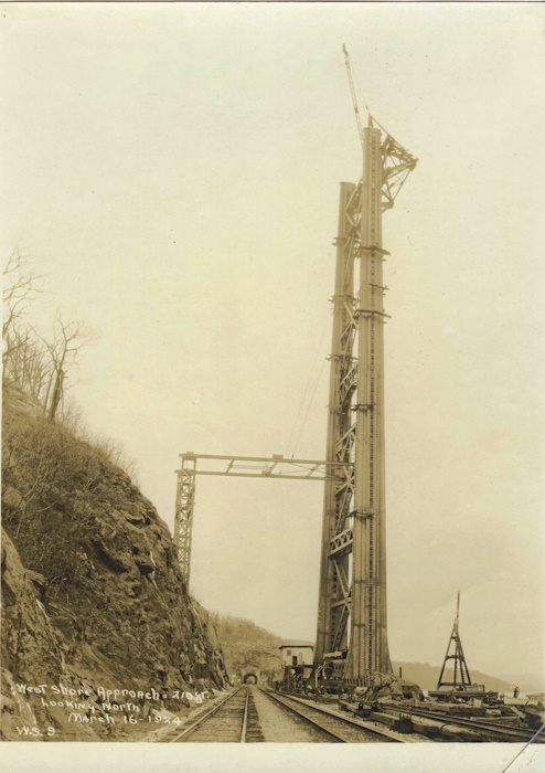 The west shore approach, looking north, March 16, 1924