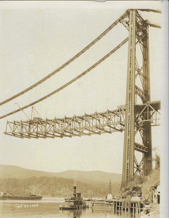 The east span under construction on Sept. 25, 1924