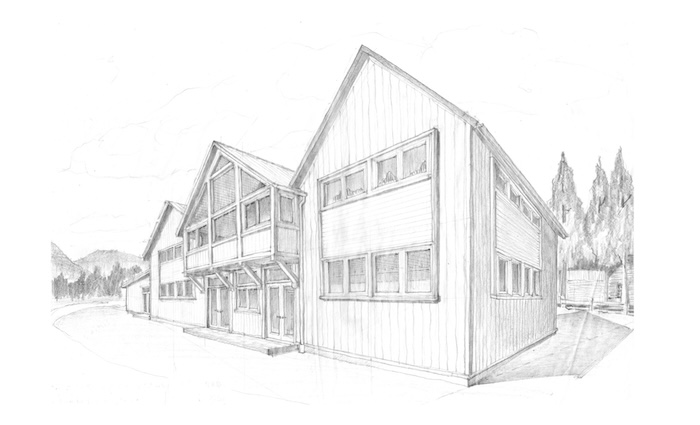 A sketch of the depot theater’s proposed facility