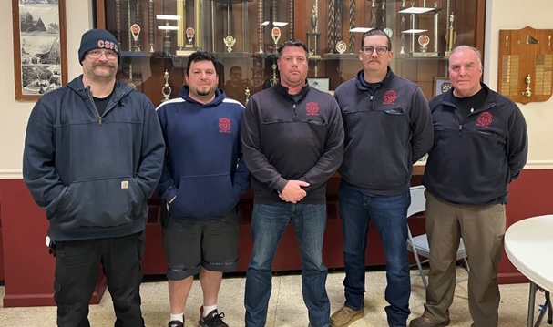 Matthew Steltz (center) is the new chief of the Cold Spring Fire Co. No. 1. The other new officers include Christopher Godsey (left, captain), Josh Dinardo (assistant chief), Travis Fyfe (first lieutenant) and Aaron Leonard (second lieutenant). Photo provided