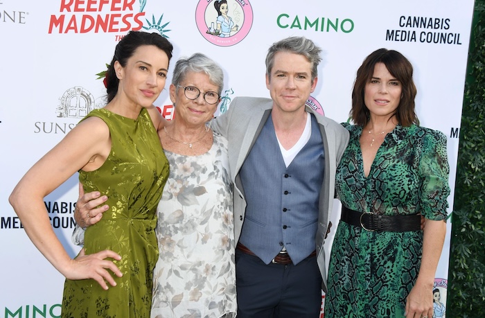 America Olivo, Marnie Neve, Christian Campbell and Neve Campbell at the opening of Reefer Madness: The Musical in Los Angeles in May 2024 Photo by Jeffrey Mayer / Alamy