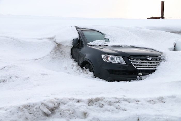 car in snow