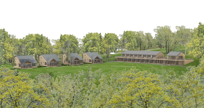 A rendering of the 32 housing units Hudson Valley Shakespeare plans to build on its 98-acre parcel in Philipstown.