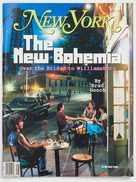 Anna West, who curated a new show of former Williamsburg artists, appeared on the cover of New York in 1992 (in the blue dress).