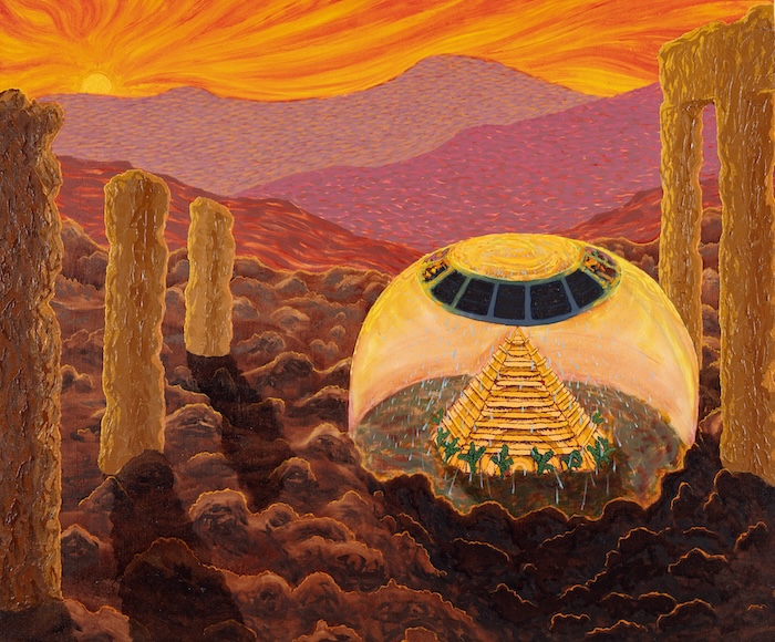 Atmosphere Bubble and Ruins in a Dead Landscape