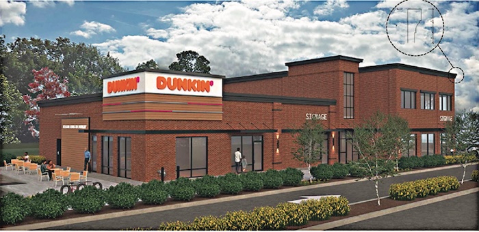 As seen in this rendering, a property owner has proposed a building on Fishkill Avenue with a Dunkin’, additional retail space and three apartments.
