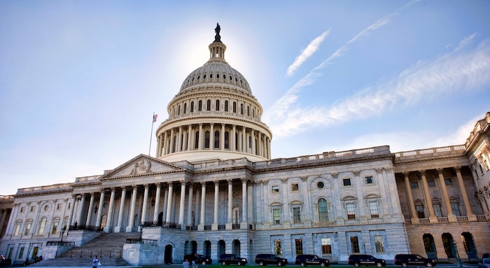 American Capital Building in Washington DC at Dusk. ; congress