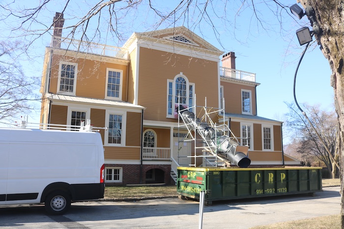 Reconstruction is underway at the Boscobel Mansion. Photo by M. Turton