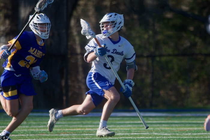 Brody Corless advances the ball during Haldane's loss to Mahopac on Tuesday.