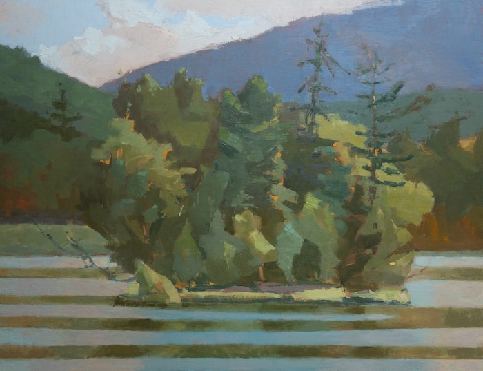 Lisa Diebboll, Squirrel Island Assemblage, 2025, oil on linen, 27 x 35 inches