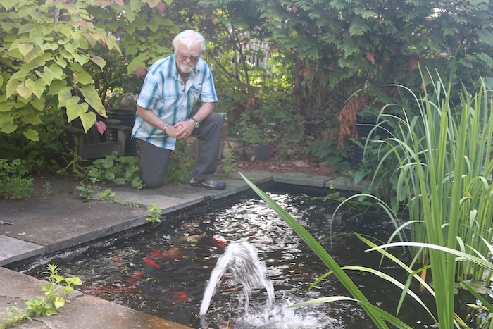 Phil Heffernan at his fish pond