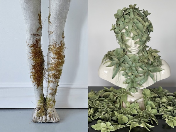 Alzamora often mixes his sculpture with other materials.